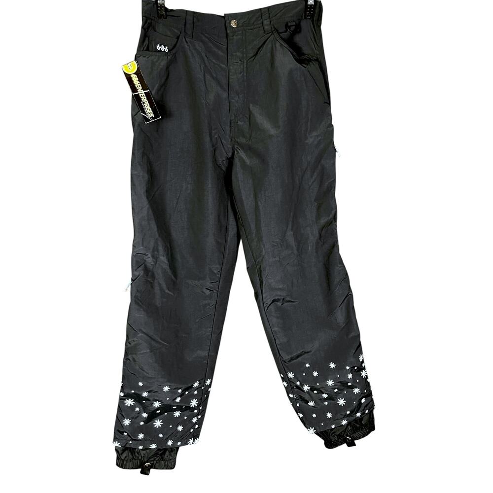 NWT 686 Enterprises Black Snowboarding Pants - Size XL - 90s Deadstock